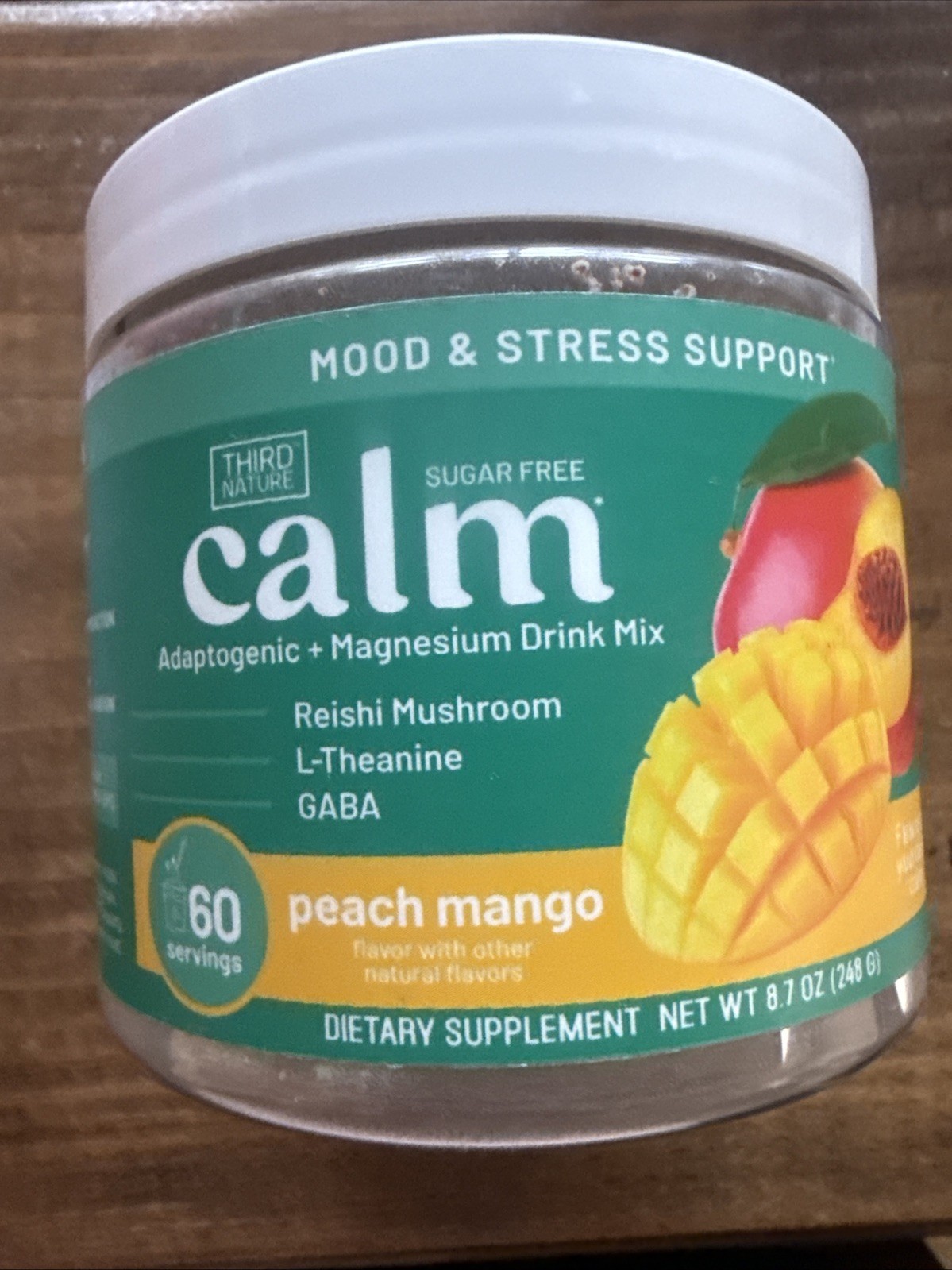 Third Nature Calming Drink Powder Jar with Magnesium Glycinate, GABA, L-Thean…