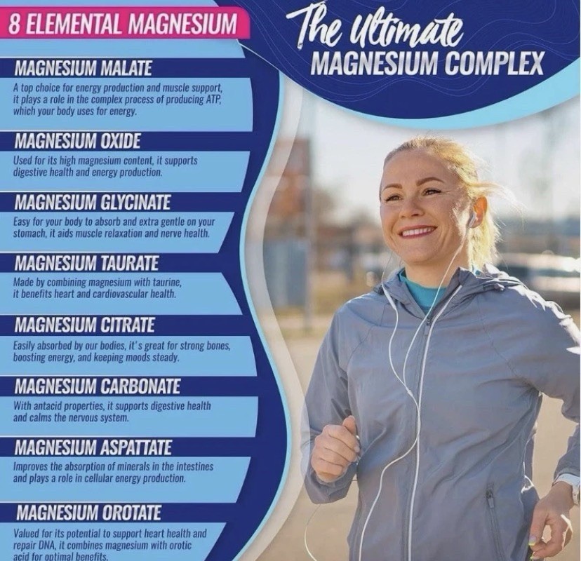 90 Capsules 1000mg Magnesium 8-Month Supply complex Glycinate