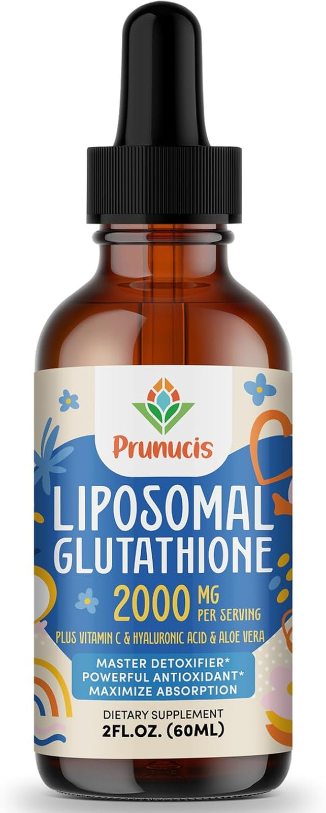 Prunucis 2000MG Liposomal Glutathione Liquid, 98% Absorption, Active Form L-Glut