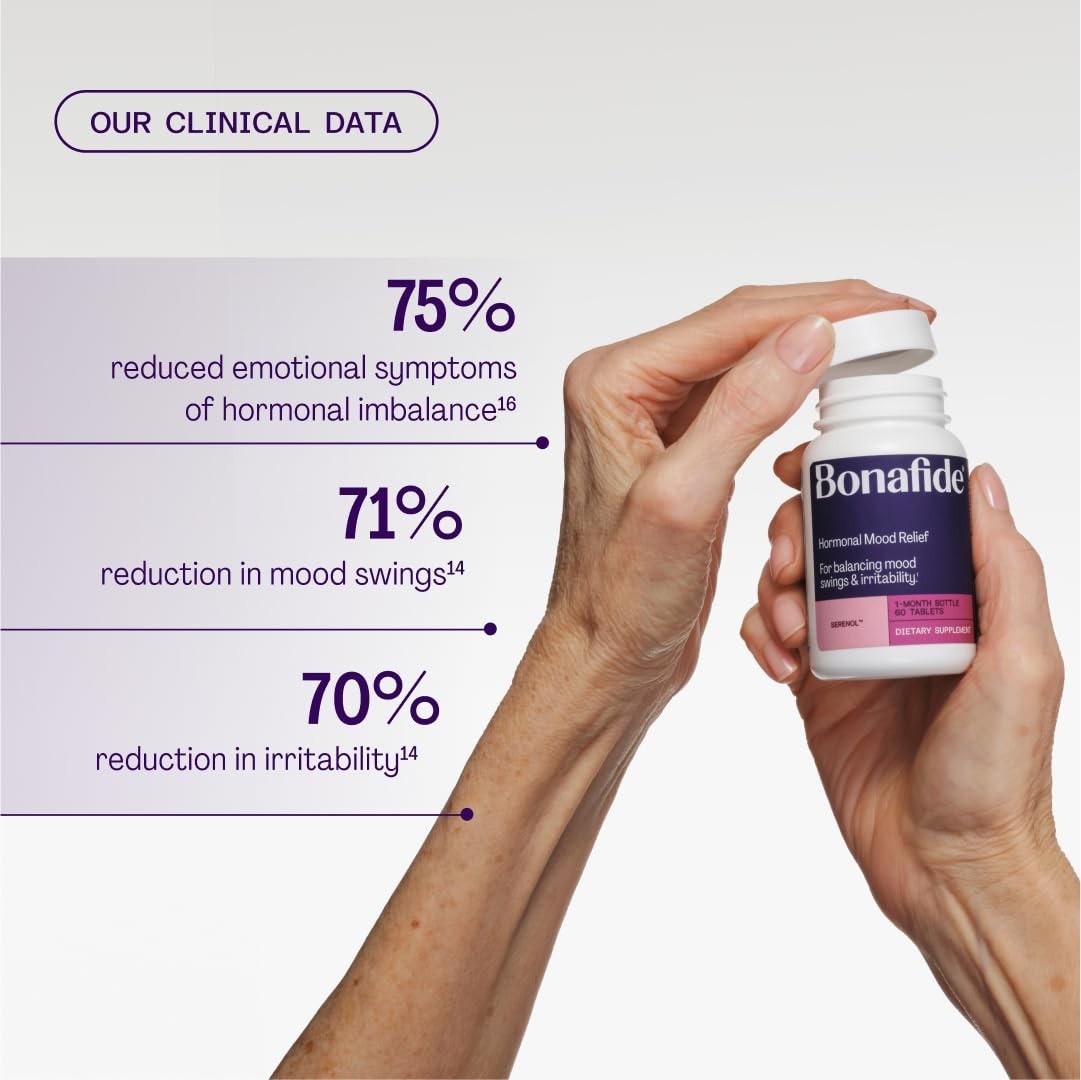 Bonafide Hormonal Mood Relief Women Serenol Hormone-Free, Clinically Studied
