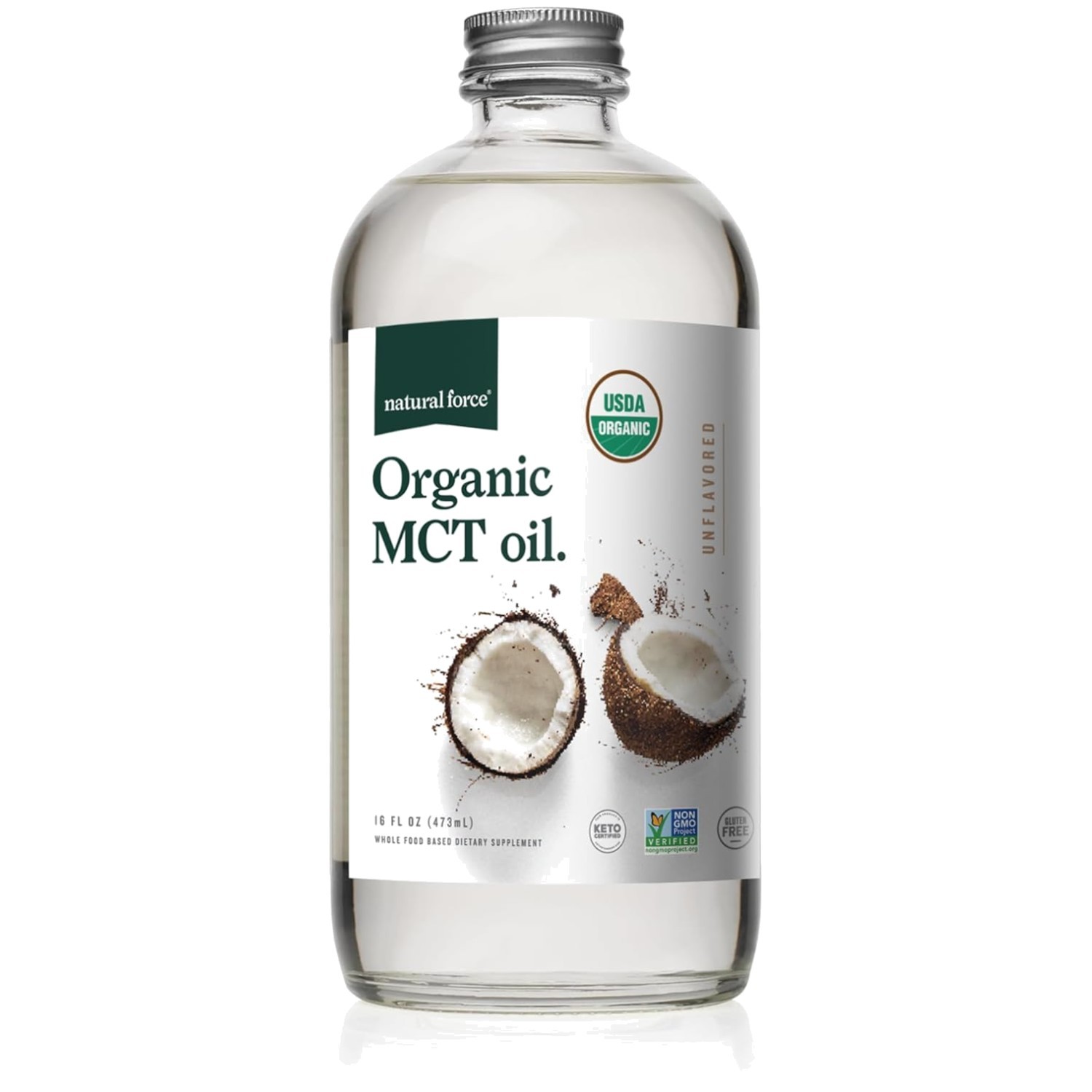 Organic MCT Oil – Pure Glass Bottle – Keto, Paleo,