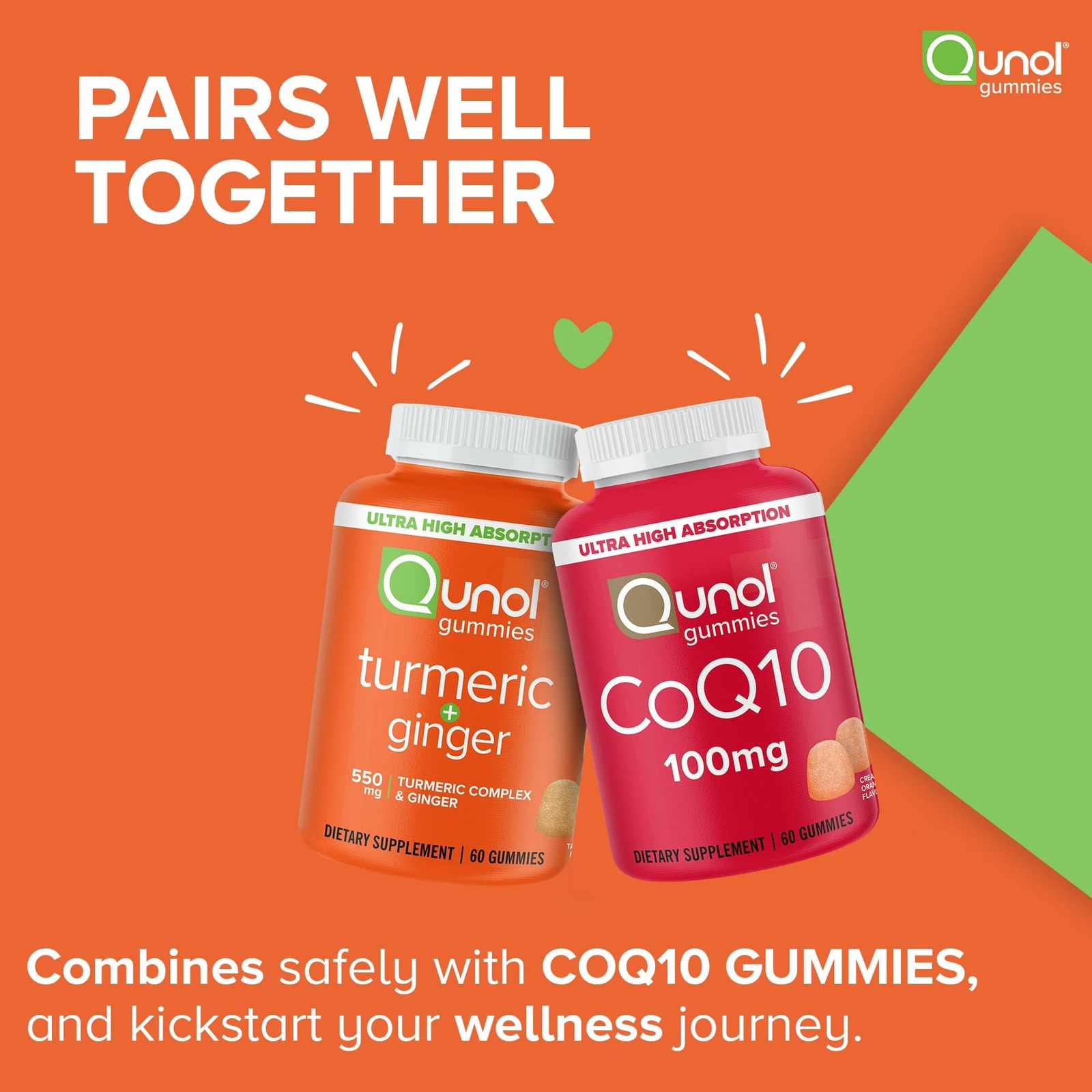 Qunol Turmeric and Ginger Gummies Joint Support Supplement with Ultra High A…