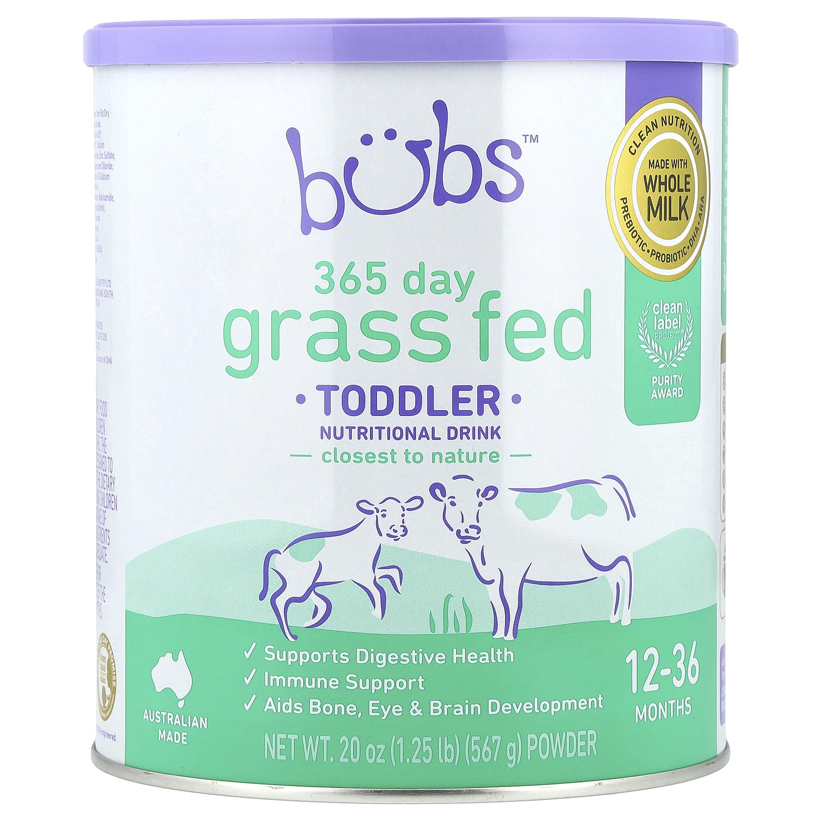 365 Day Grass Fed, Toddler Nutritional Drink Powder, 12-36 Months , 20 oz (567