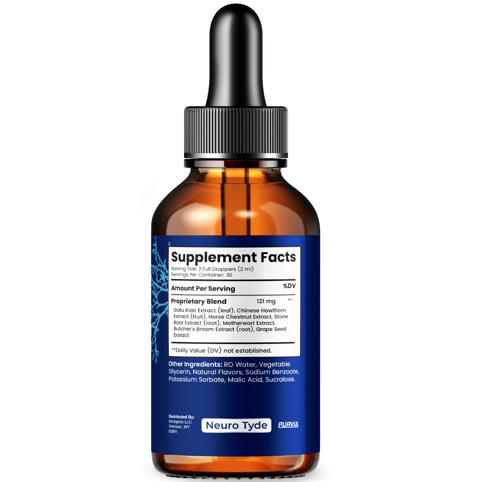 (5 Pack) NeuroTyde Drops Liquid Brain Supplement Memory Focus Clarity (10 oz)