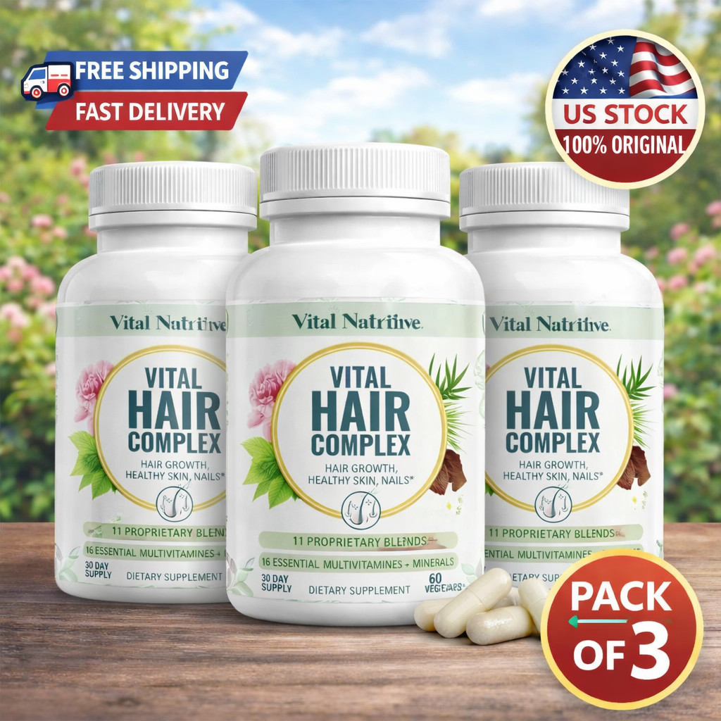 Pack of 3 Vital Hair Complex Hair Support Formula Capsules Men Women