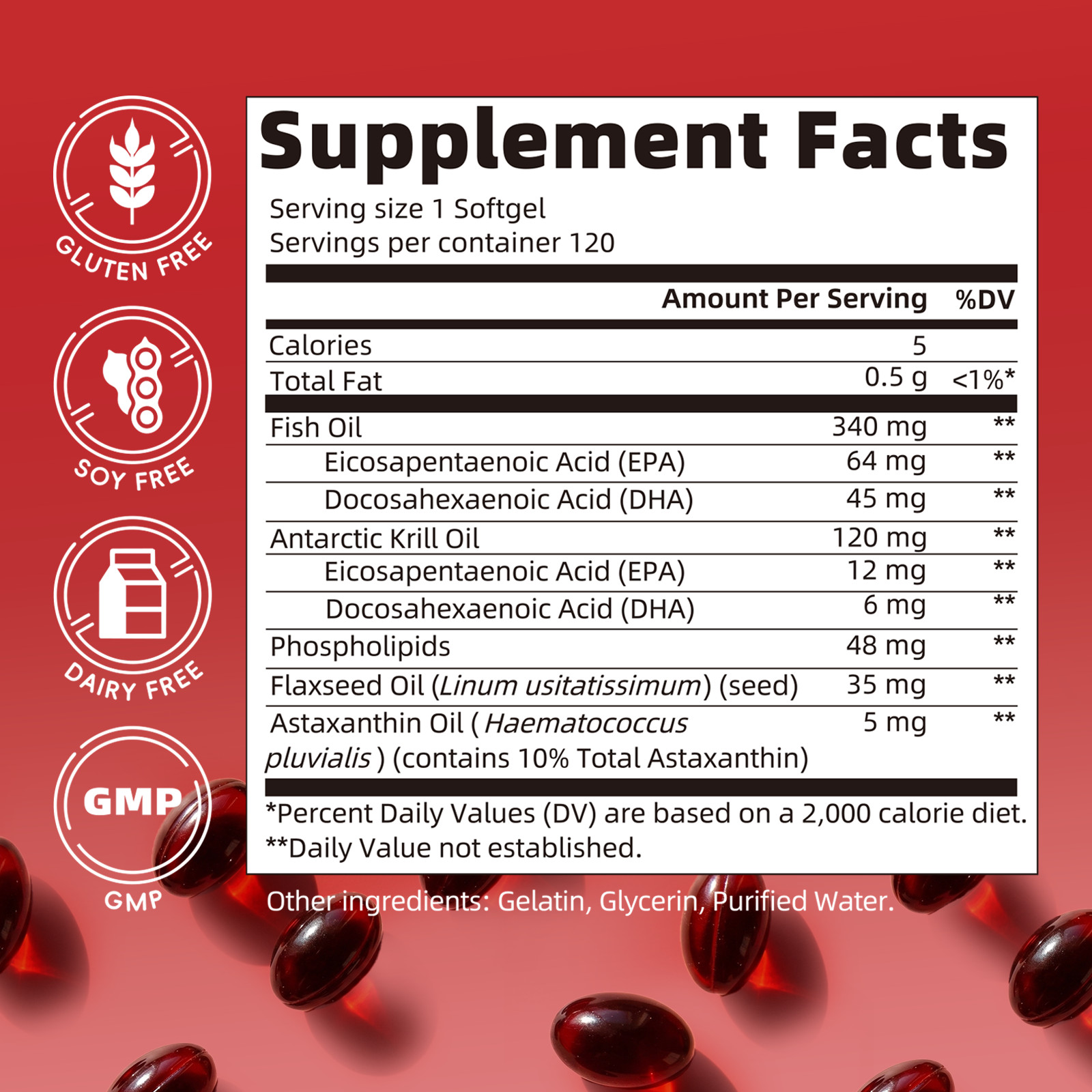 Astaxanthin 240 Softgels – Antioxidant Source – 10mg Per Serving