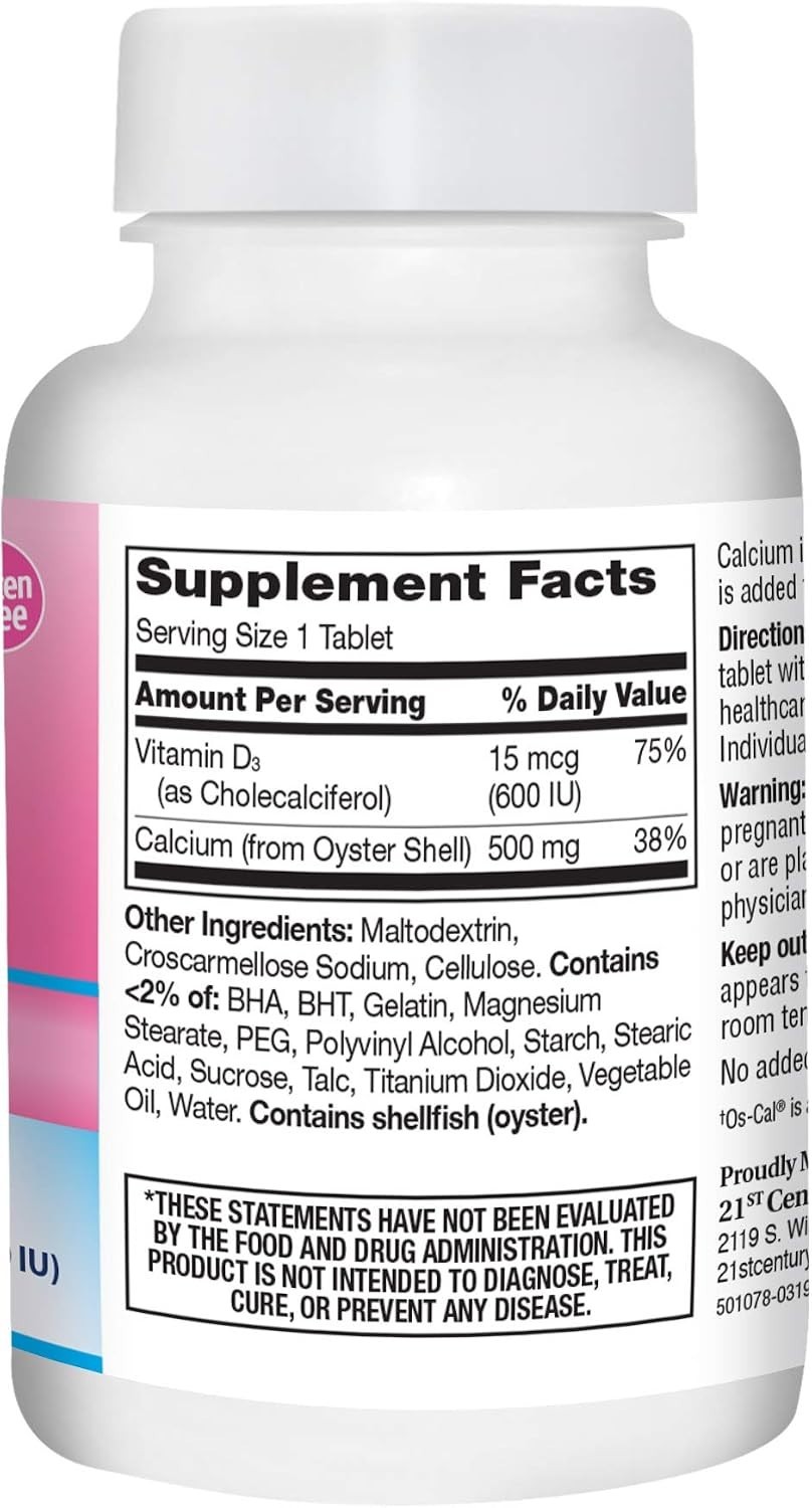 Calcium Plus Extra D Caplets 500 mg 90 Count Brand Unknown