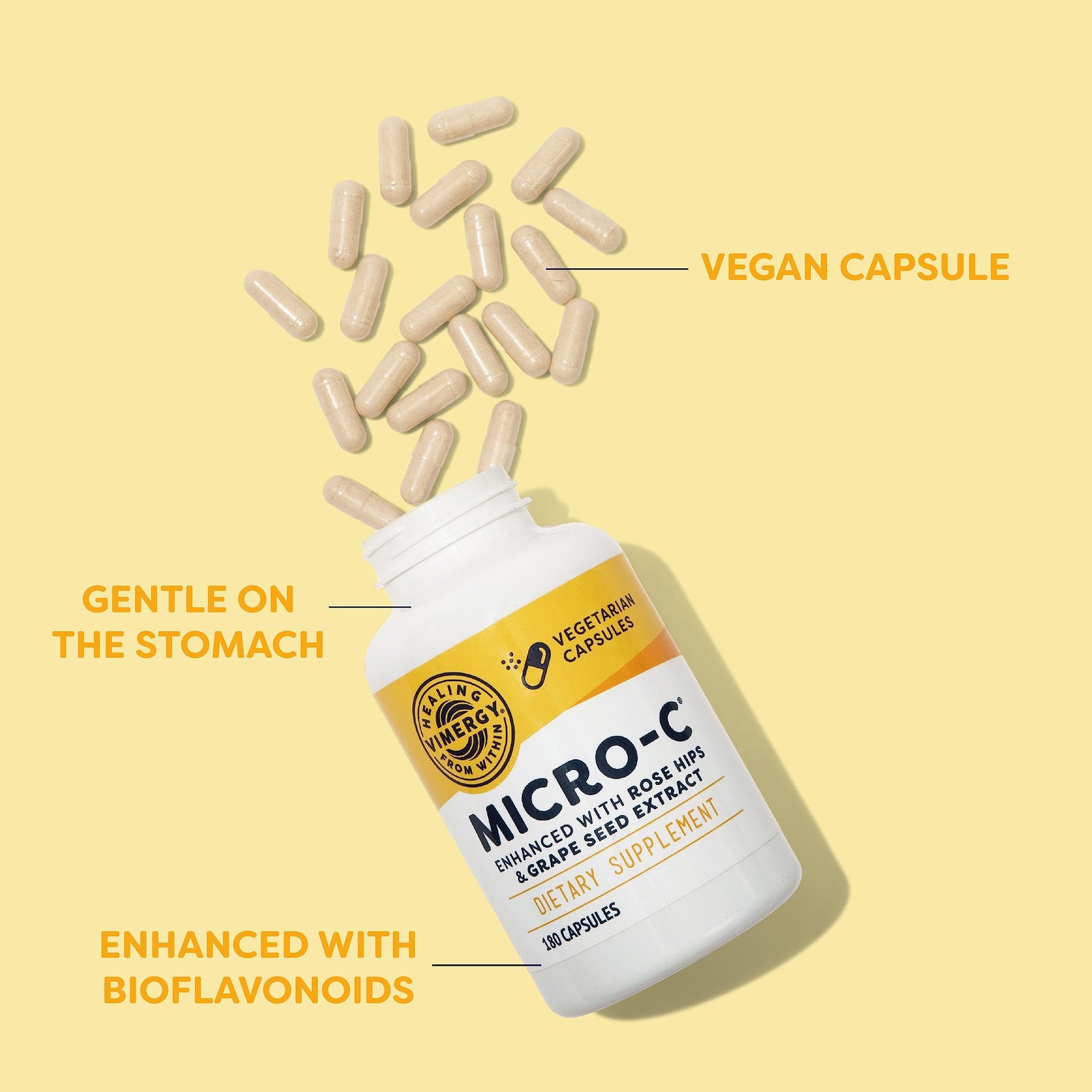 Vimergy Micro C 180 Capsules High Potency Vitamin C Immune Support Antioxidant