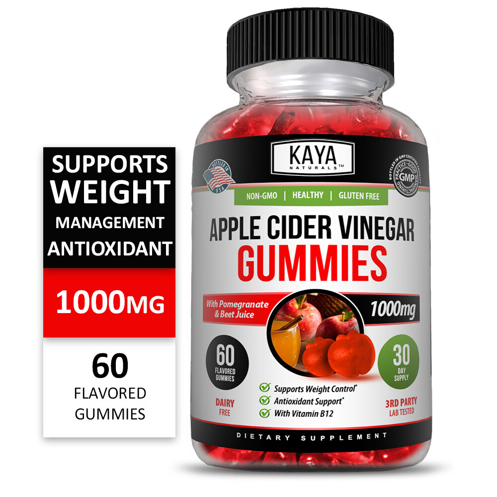 Apple Cider Vinegar Gummies 1000mg for Weight Loss & Cleanse – Compare to Goli