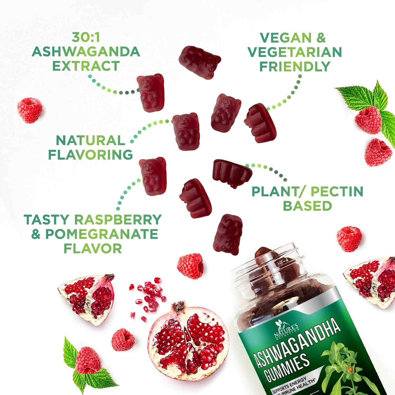 Ashwagandha Gummies for Women & Men, 3000Mg Equivalent, Vegan, Plant Based, Non-