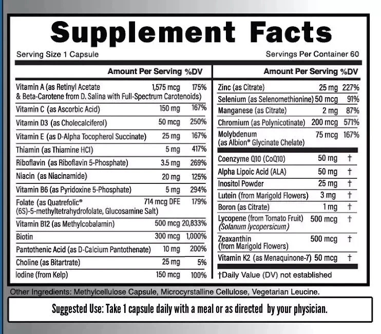 Methylated Multivitamin for Adults – Without Iron + Active B12, ( Pack of 1 ).