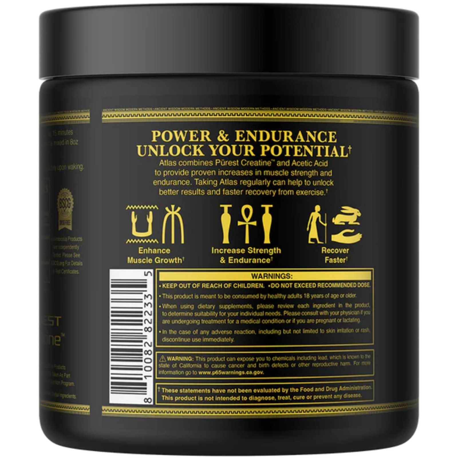 Ambrosia Atlas Creatine Monohydrate Powder 11.04 Ounce (Pack of 1), No Color