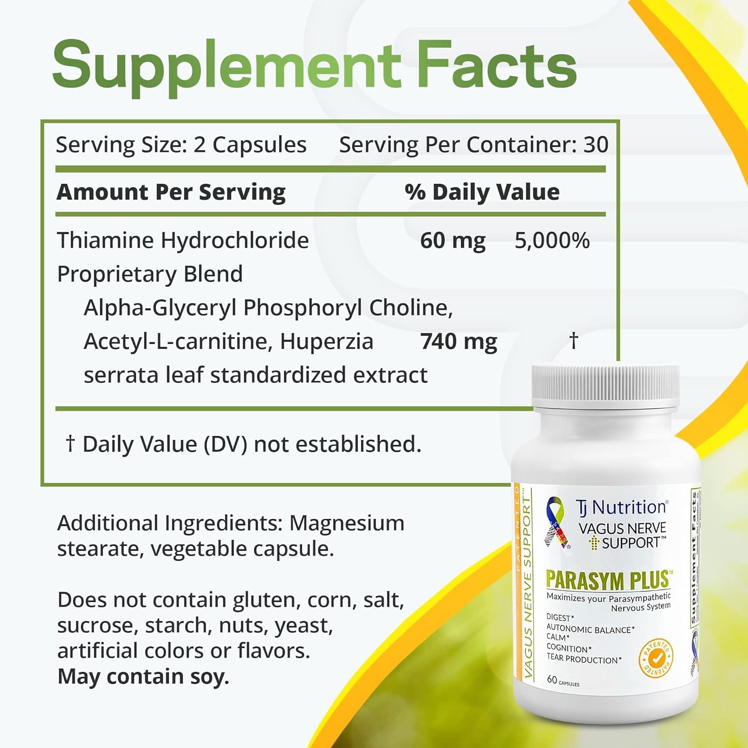 Parasym Plus Vagus Nerve Support, Patented Digestive Nutritional…
