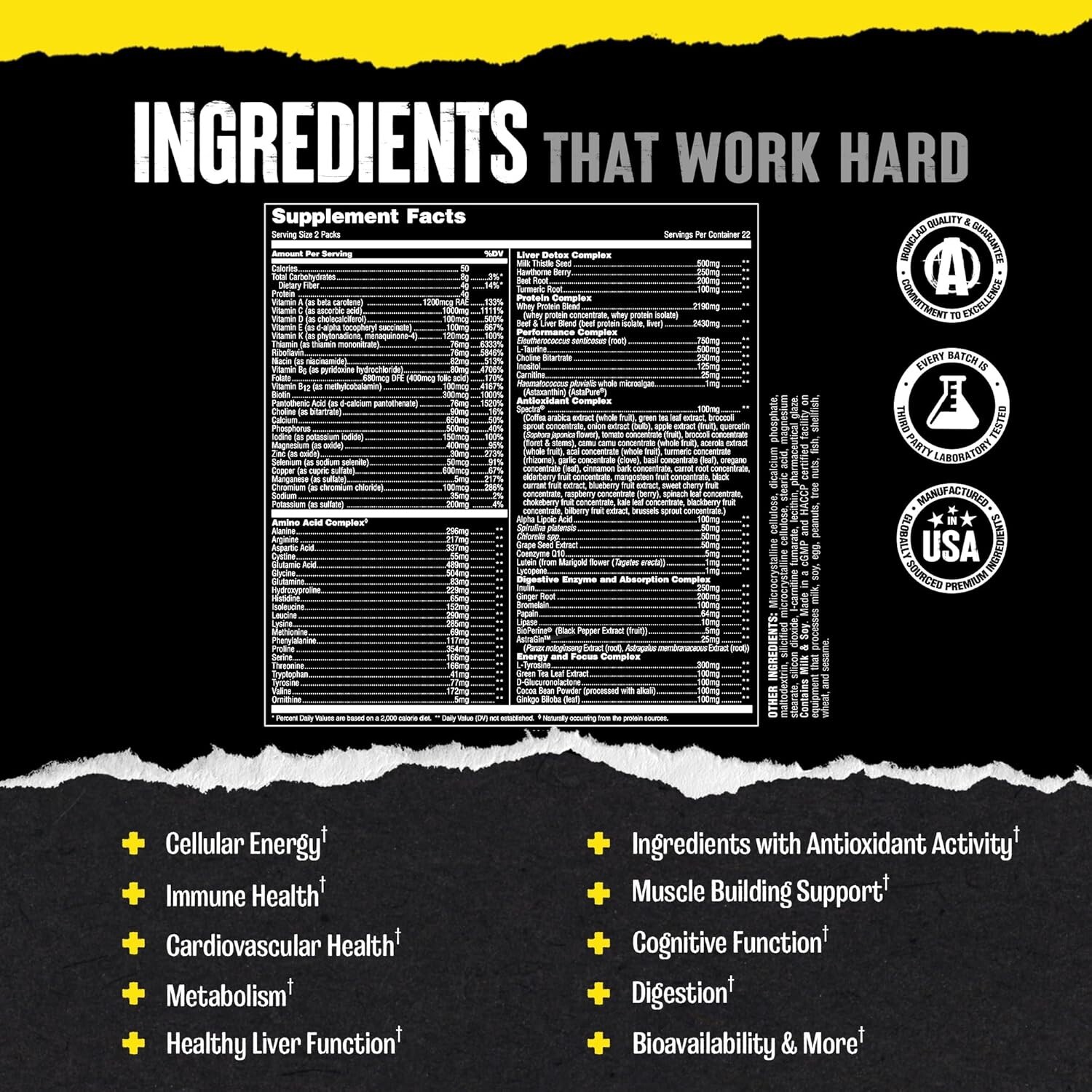 UNIVERSAL NUTRITION ANIMAL PAK Ultimate Foundation Multivitamin for Men 44 Packs