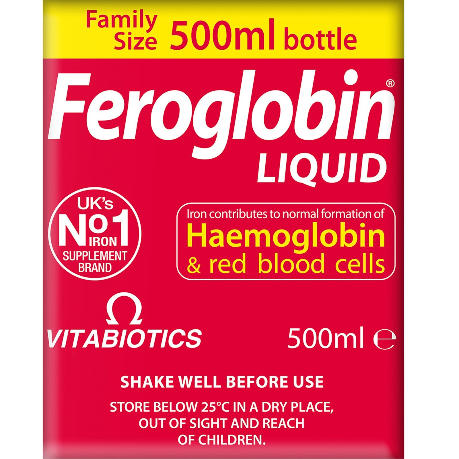 Organic Feroglobin Liquid 500ml – Iron Supplement, Energy Boost, Vegan Formula