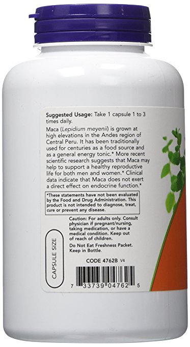 Maca 500 mg 250 Veg Capsules – NOW Foods