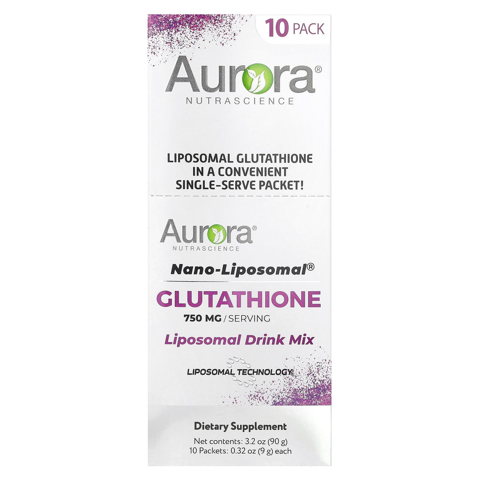 Nano-Liposomal®, Glutathione, Liposomal Drink Mix, 750 mg , 10 Packets, 0.32 oz