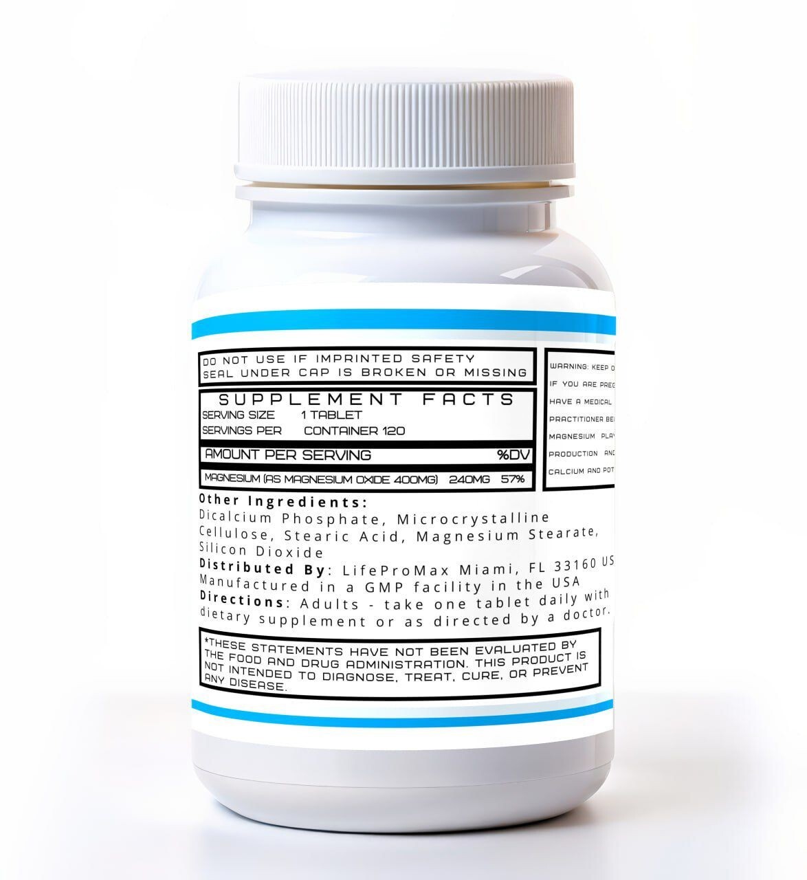 Magnesium 400mg 120 tablets Supplement – Magnesium Oxide for Immune Support