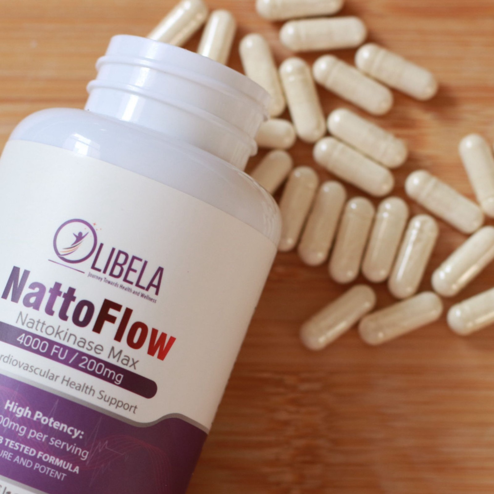 Olibela Nattokinase 4,000 FU Double the Power Of Nattokinase 2,000 FU (180 Caps)