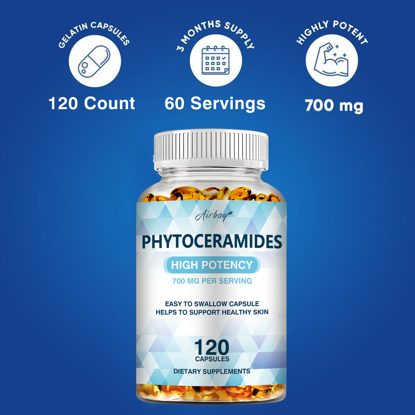 Phytoceramides Capsules – Anti-Aging and Wrinkle Remover, for Rough and Dry Skin