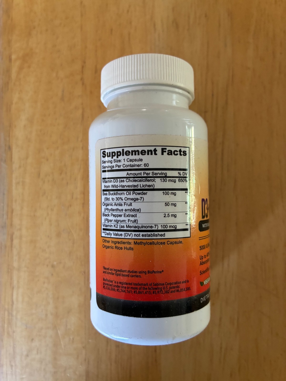 Moxyvites Vitamin D3 K2 Omega MK-7 – 5000 IU w/ Sea Buckthorn Oil 60 Capsules