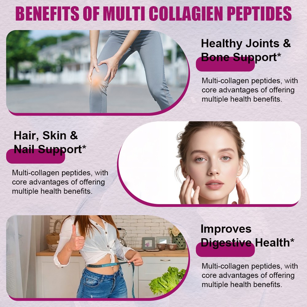 NTSLV Multi Collagen Peptides 1200mg 300 Softgels Beauty Joint Support