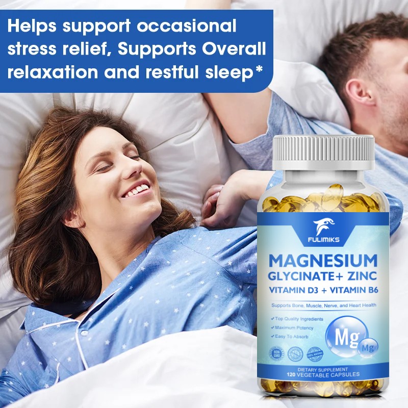 Magnesium Glycinate + Zinc Supplement, For Sleep, Bone Joint, Brain, Immune