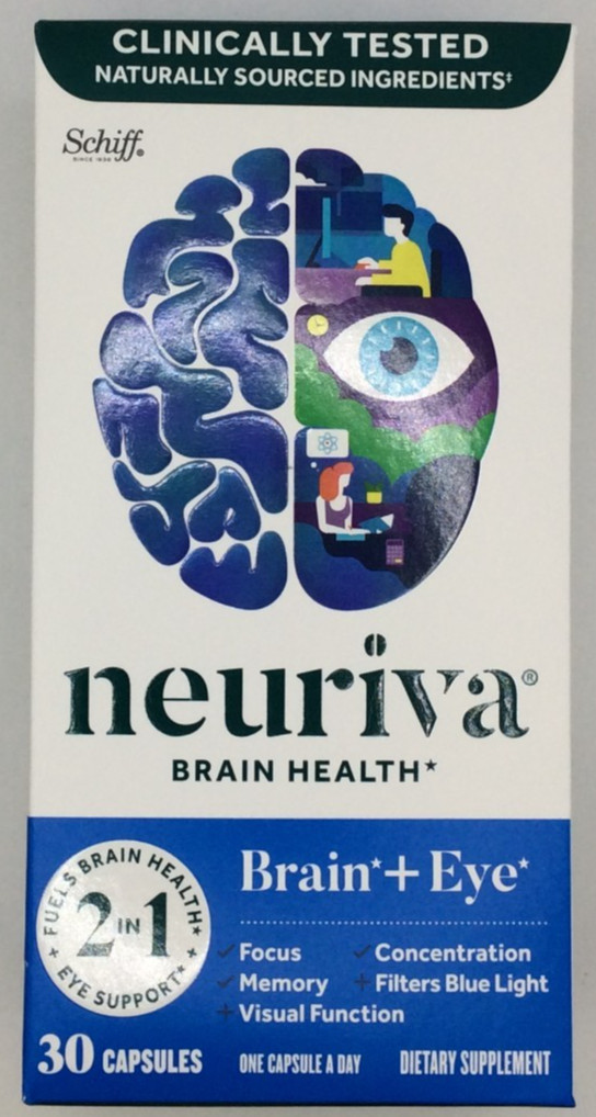 Neuriva Brain + Eye Health Supplement for Memory and Focus, 30 Capsules, 11/2027