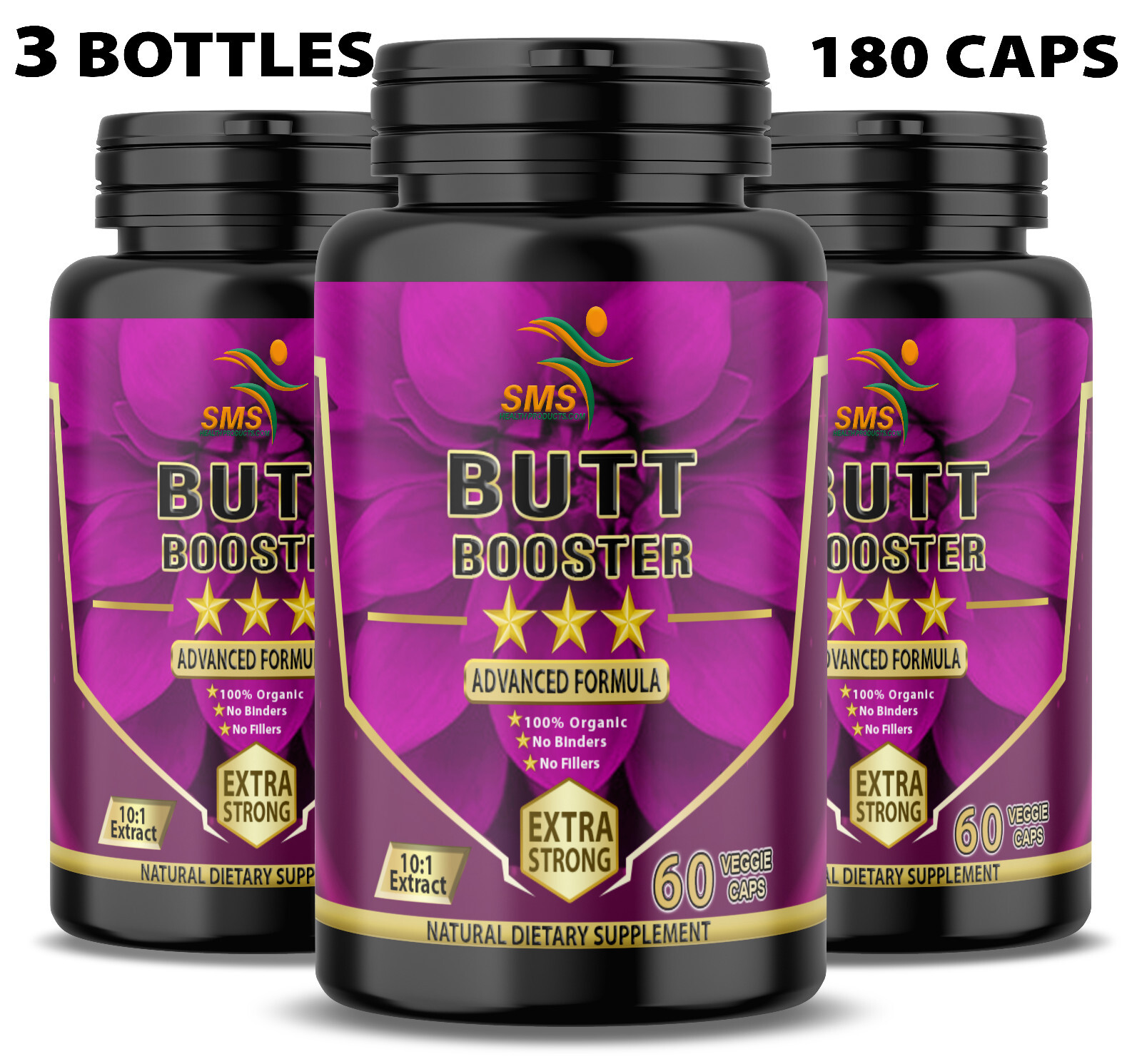 180 Butt Booster By SMS Dietary Supplement 180 Vegetable Capsule Non Gmo Organic