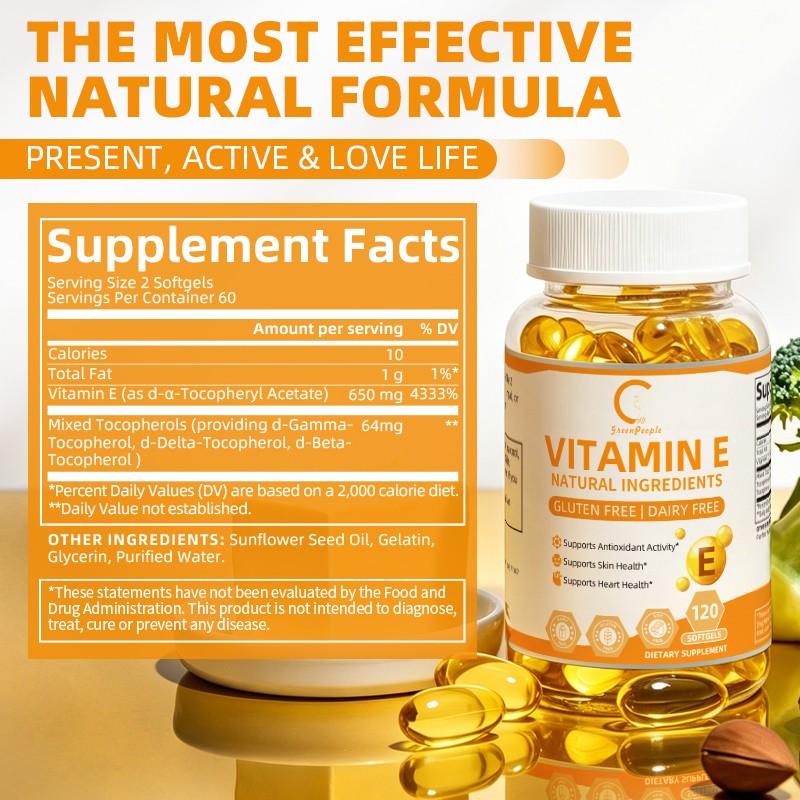 670mg Vitamin E 1000 Iu Capsules – Supports Skin, Hair, Immune and Eye Health