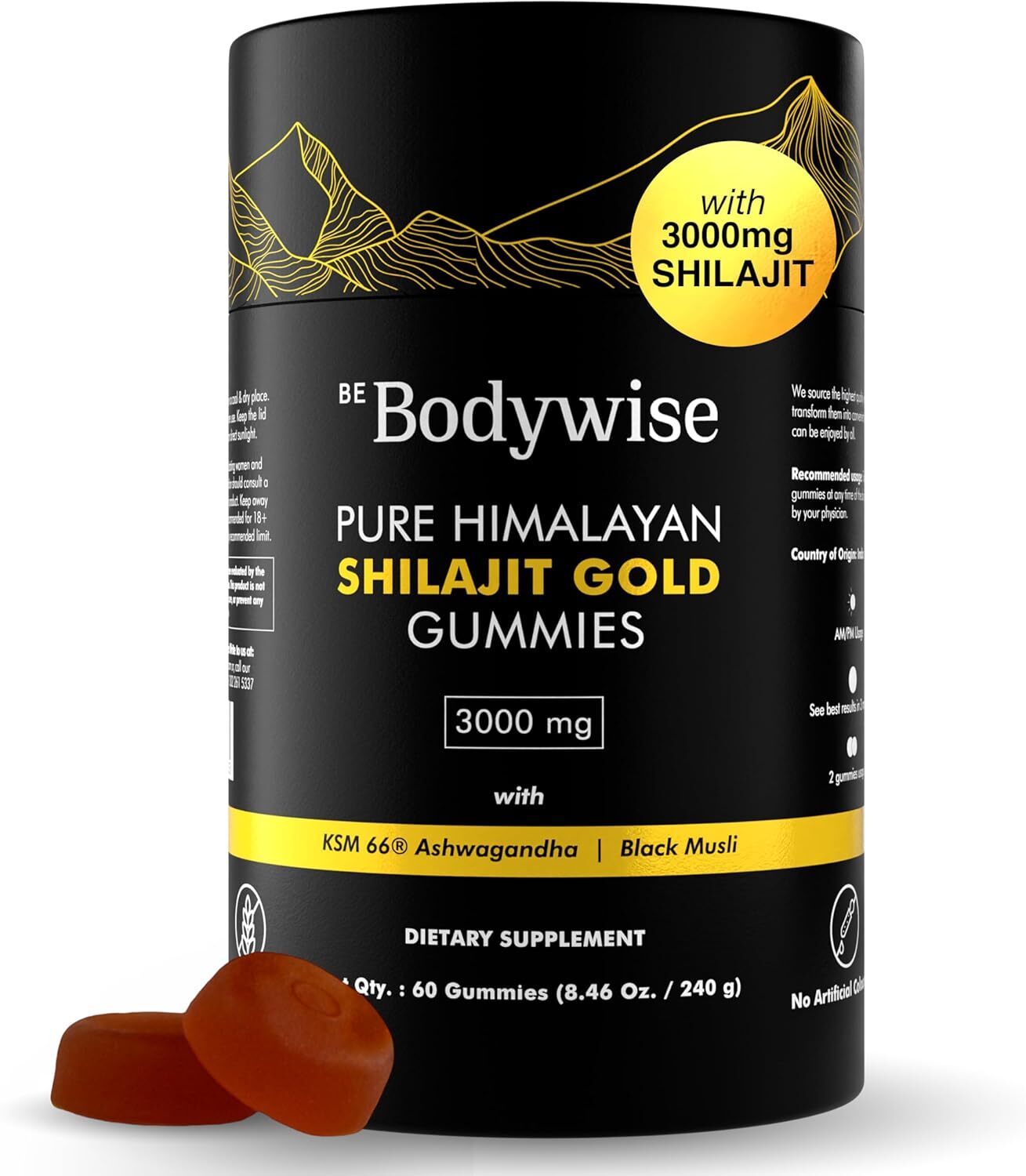 Be Bodywise Pure Himalayan Shilajit Gummies Gold I Lab Tested I No Added Suga.