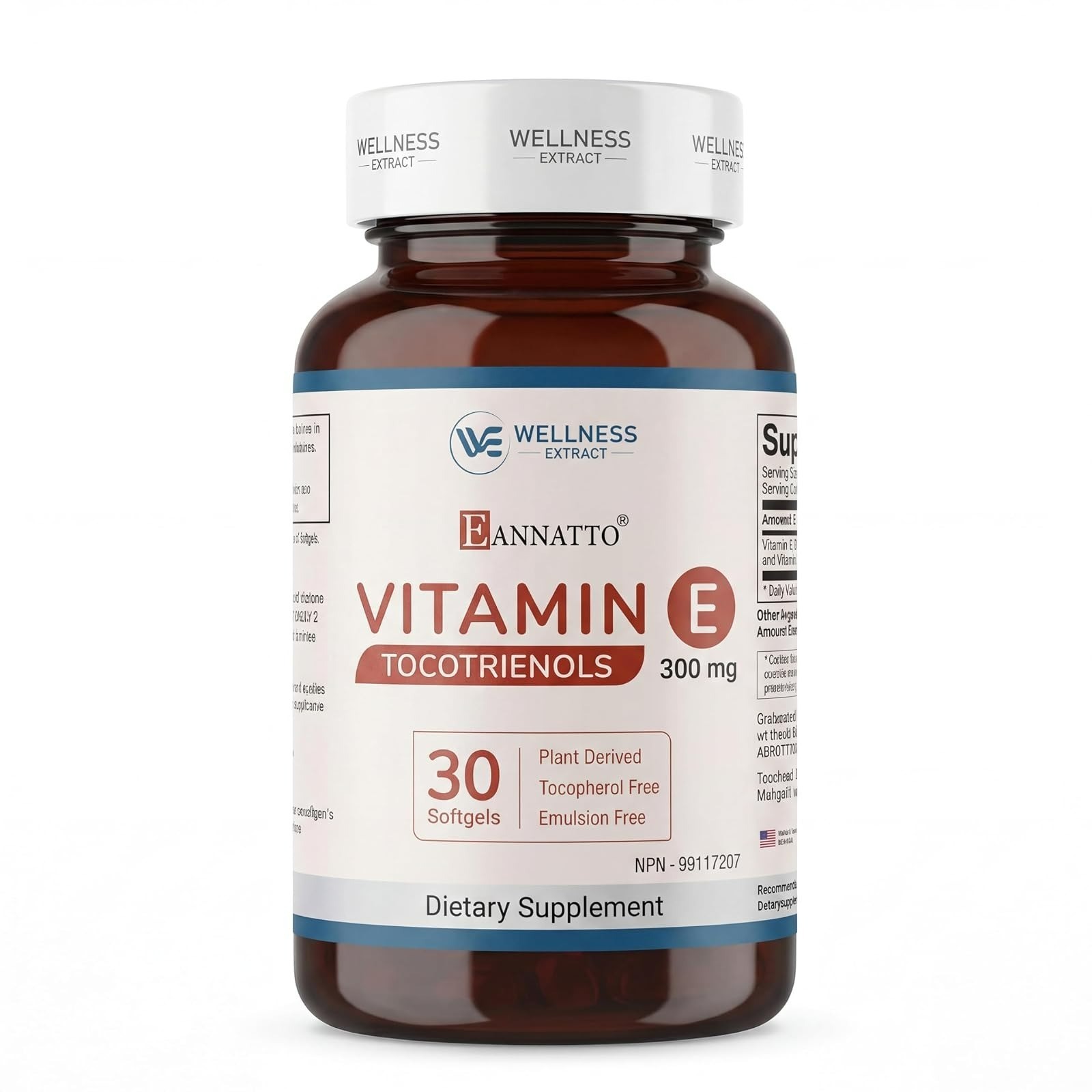 WELLNESS EXTRACT Annatto Tocotrienols Vitamin E Softgels 125MG 30 Count