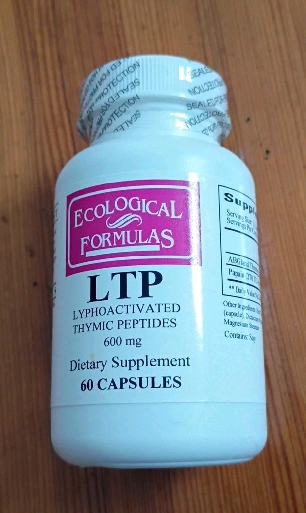 Ecological Formulas LTP Lymphoactived Thymic Peptides 600 mg 60 caps EXP 2/2027