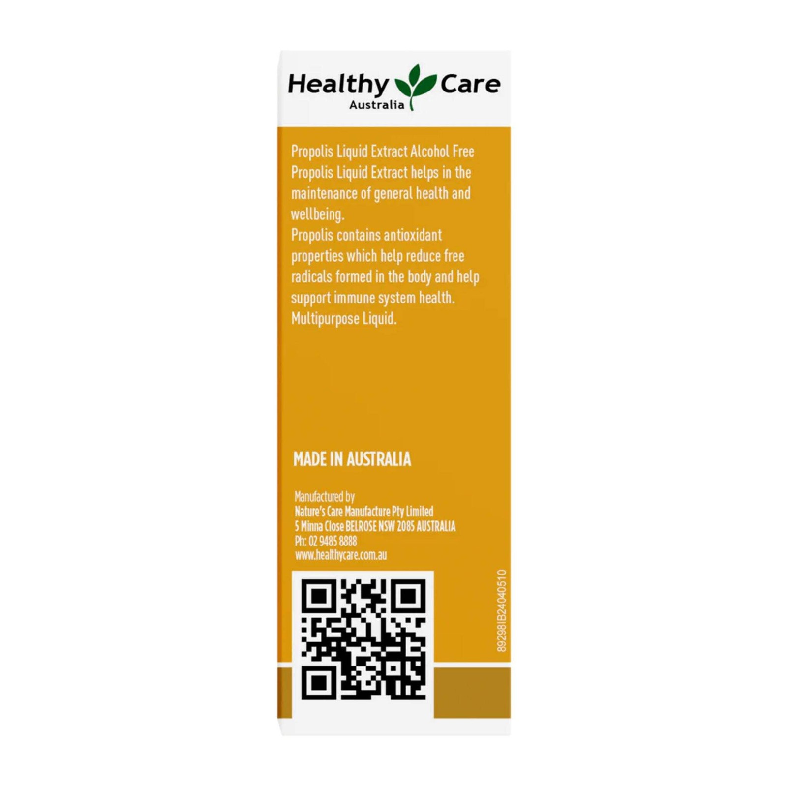 Healthy Care Propolis Liquid Alcohol Free 25ml Immune & Oral Health Support