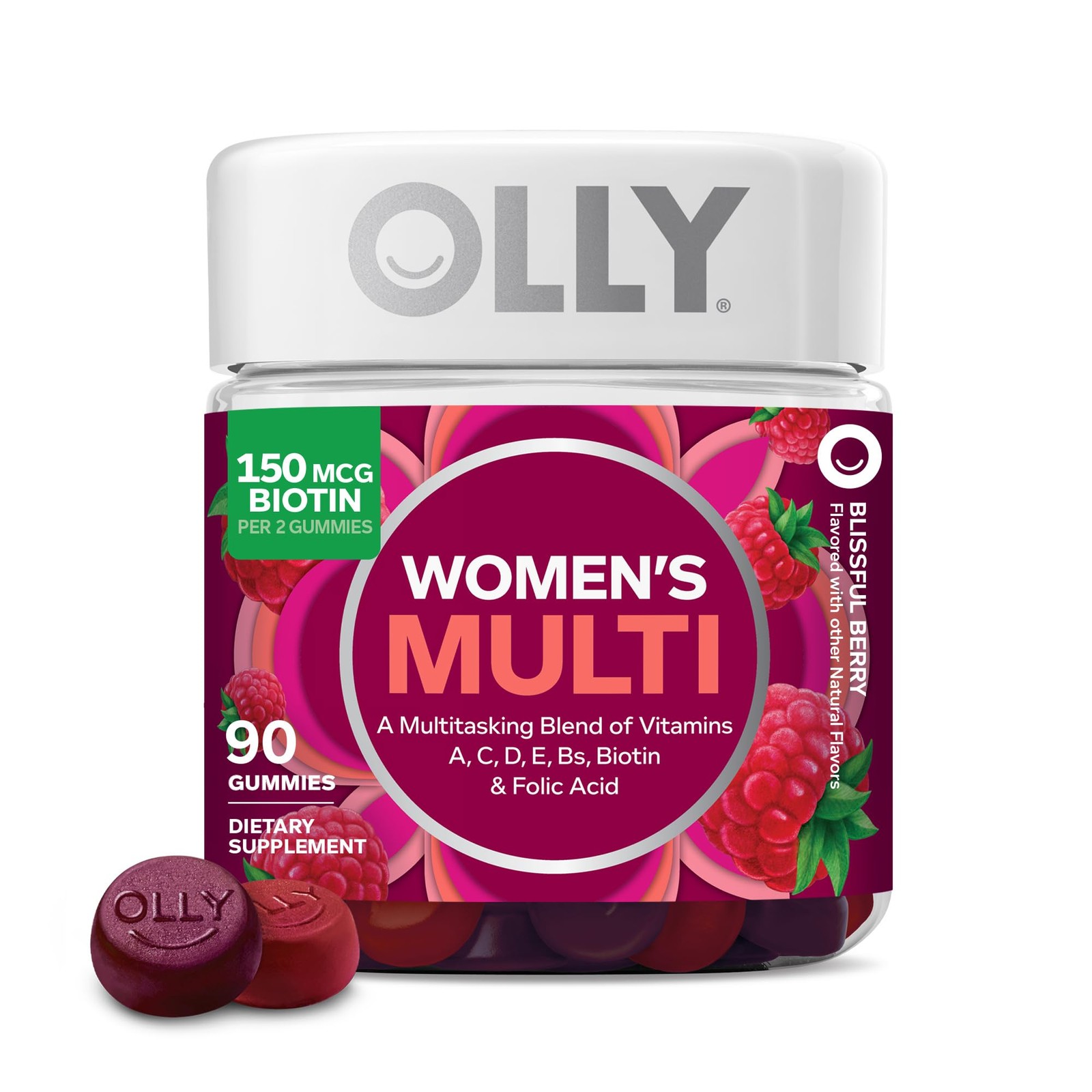 OLLY Women’s Multivitamin, Supports Overall Wellness,* Biotin – 90 Count