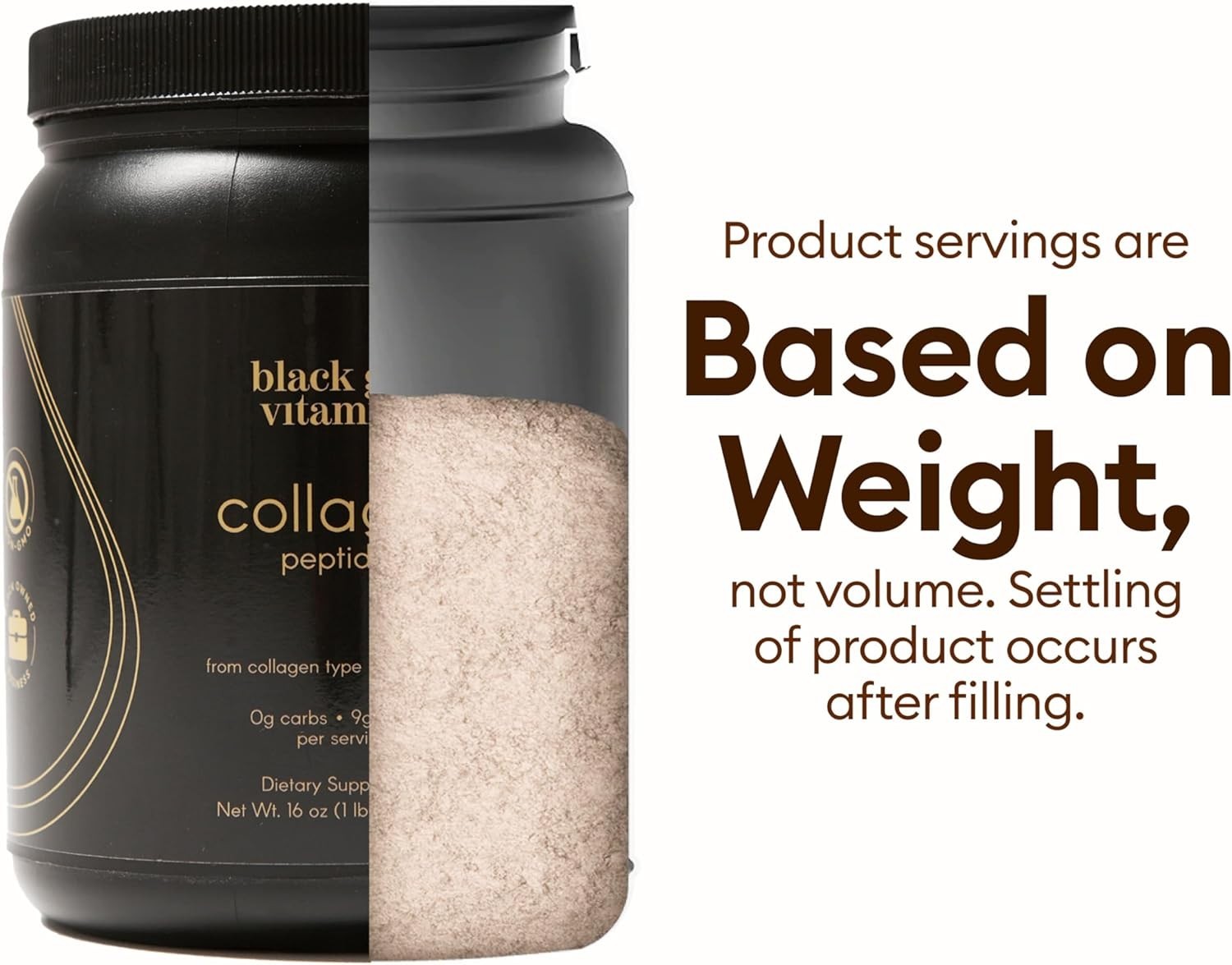Black Girl Vitamins Collagen Peptides Powder 16oz Unflavored Dairy-Free