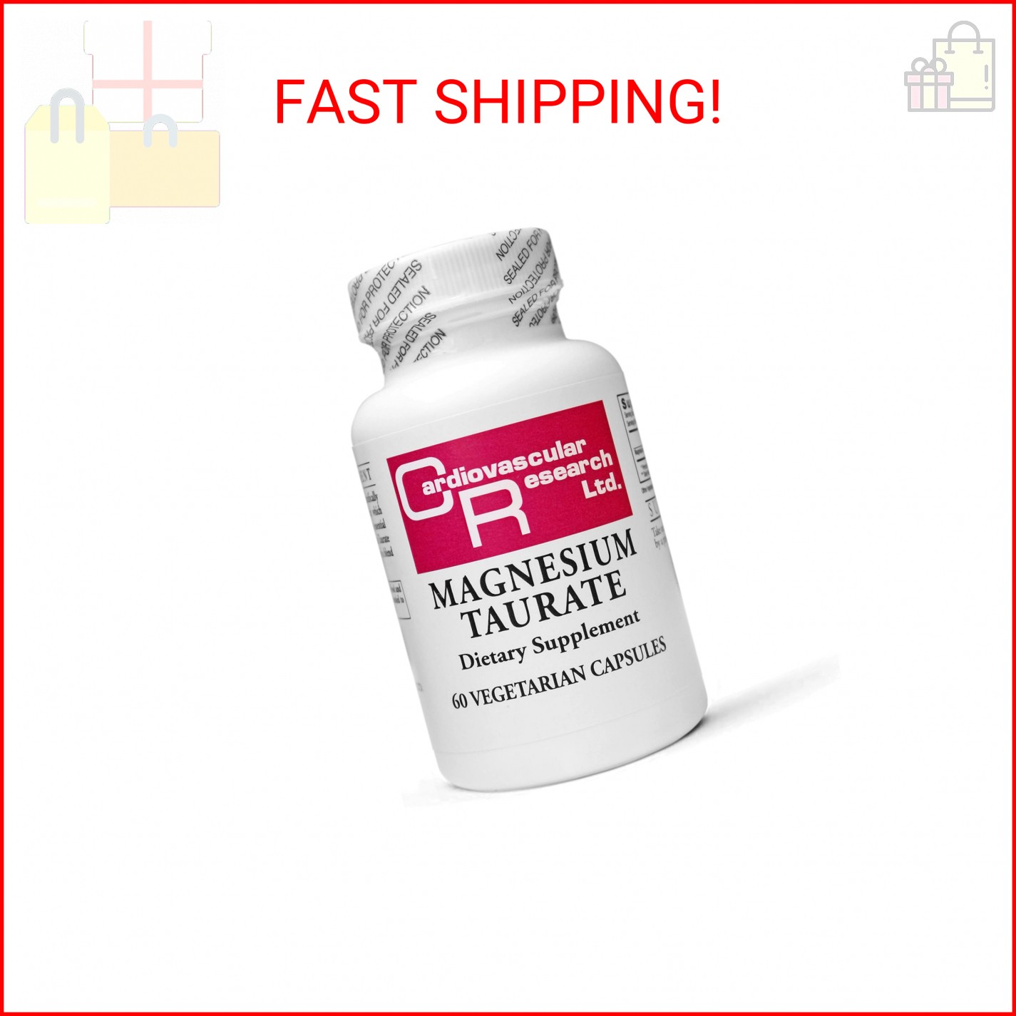 Cardiovascular Research Magnestium Taurate 125 mg, 60 Capsules, Creamy White