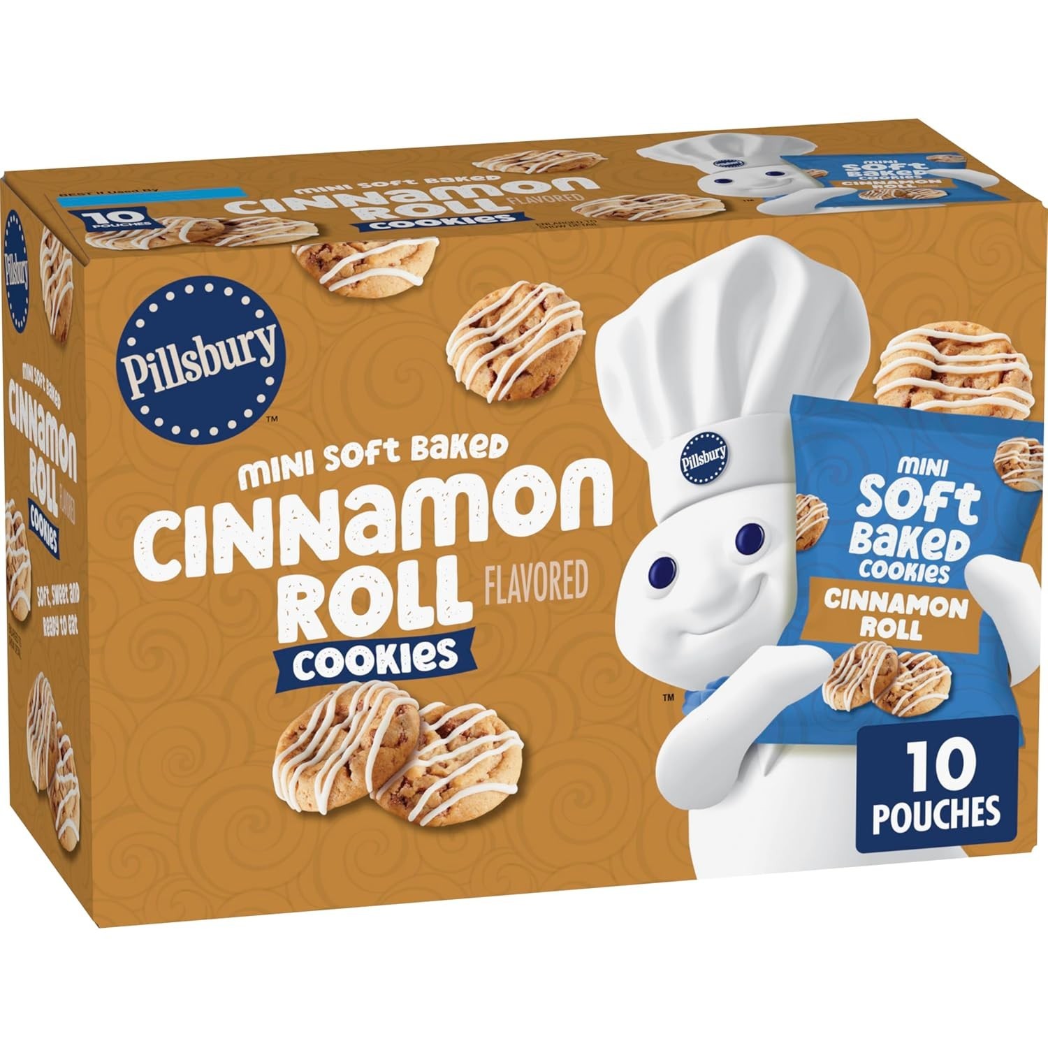 Pillsbury Mini Soft Baked Cinnamon Roll Flavored Cookies 10 count (Pack of 1)