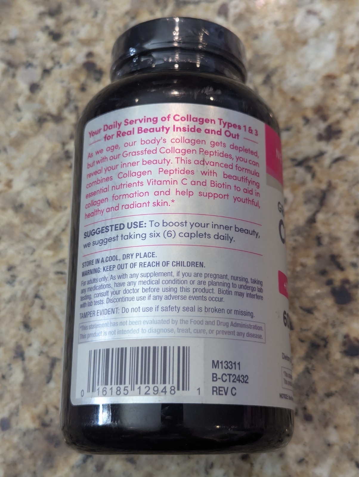 Neocell Grassfed Collagen Peptides + Vitamin C Biotin 360 caplets exp: 01/2029