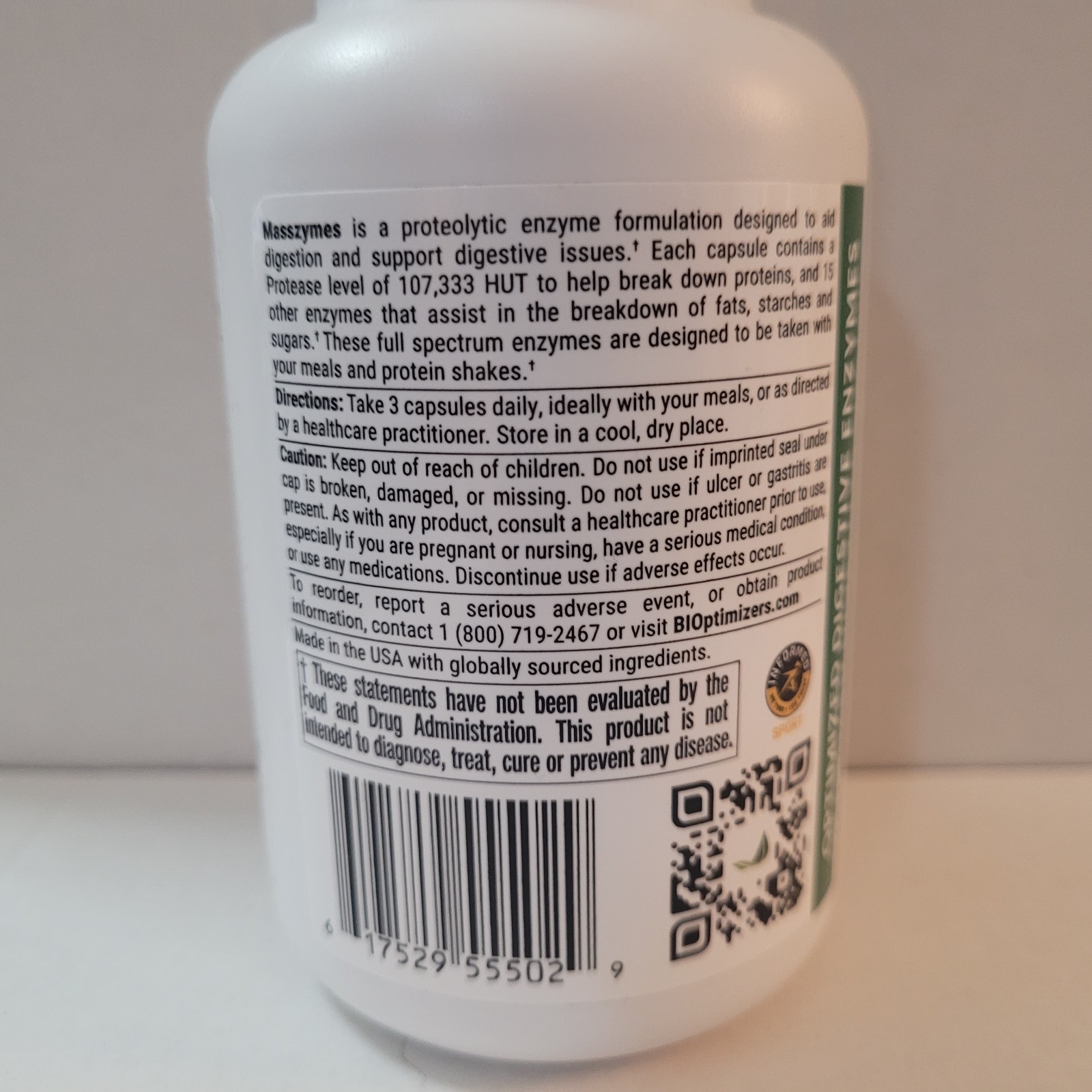 MassZymes Version 4.0 Digestive Enzymes by BiOptimizers 250 Veg Caps