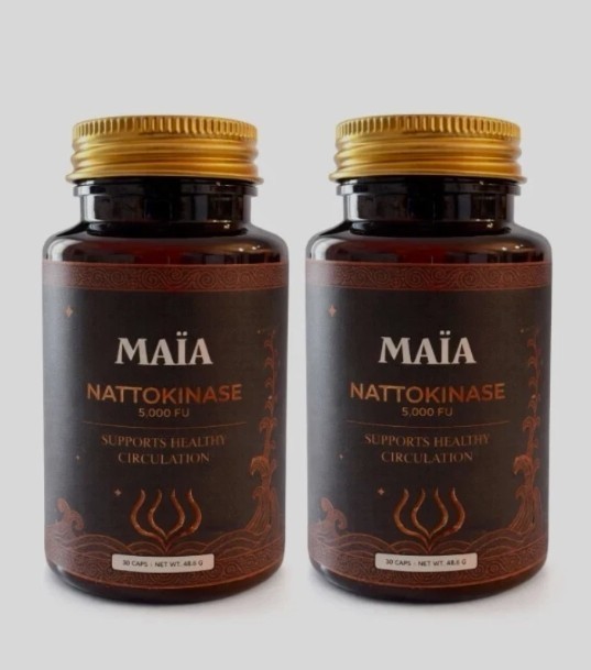 Maia Nattokinase 5000 FU Natural Circulation Support 2 Pack 30 Caps – FreeShip