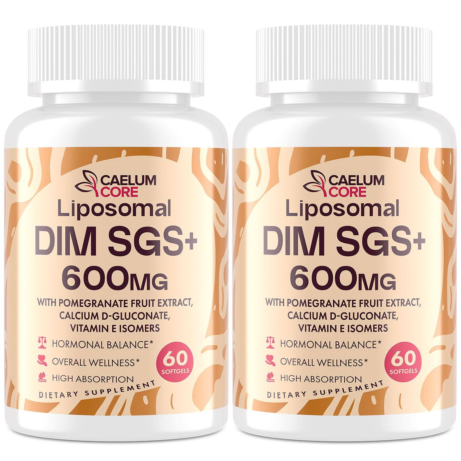 LIPOSOMAL DIM SGS Supplement Detox Antioxidant 600mg 60ct 2 Pack CAELUMCORE