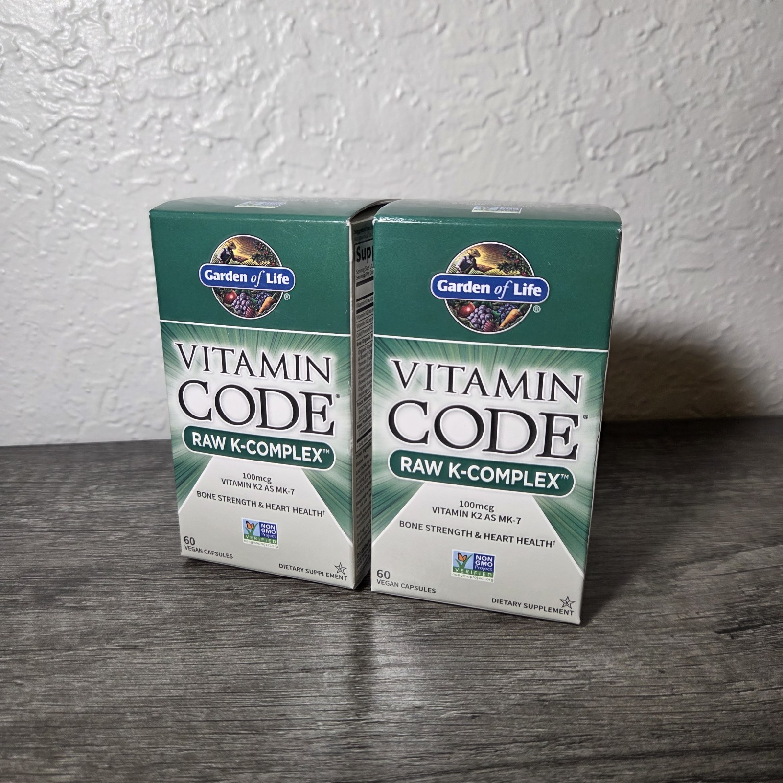 2PK Garden of Life Vitamin Code Raw K-Complex 60 Veggie Caps Exp 10/27 NEW