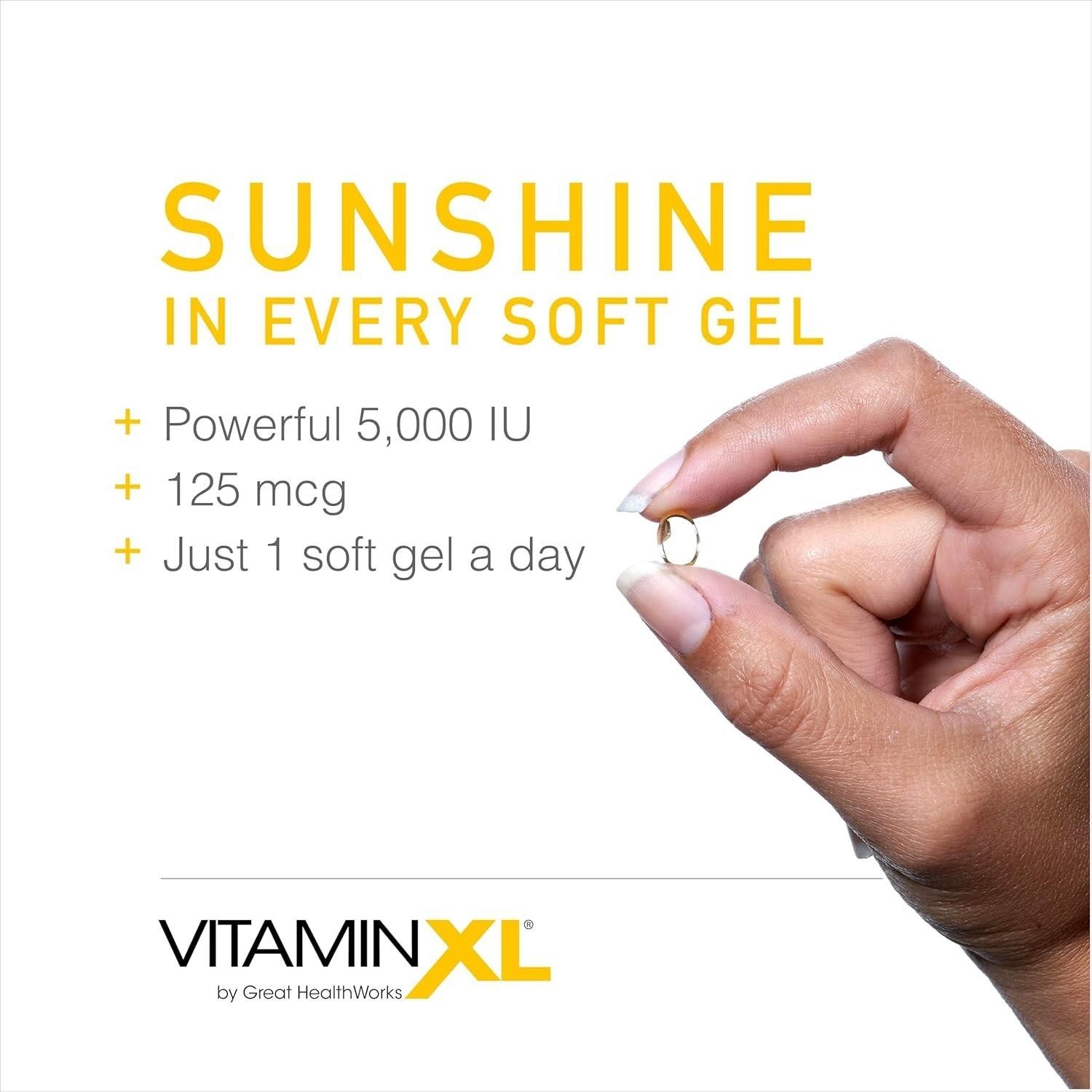 Omegaxl Vitaminxl D3 High Potency Daily Vitamin D 5000 Iu 125mcg Immune …