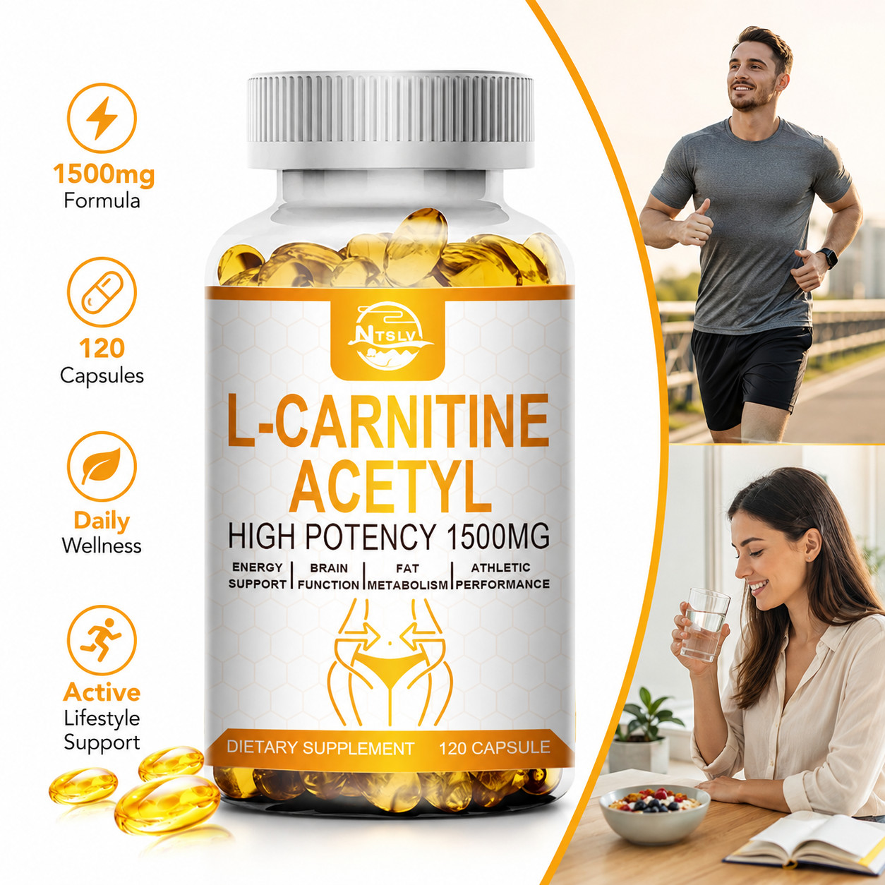 Acetyl L-Carnitine 1500mg 120 Capsules Antioxidant Support