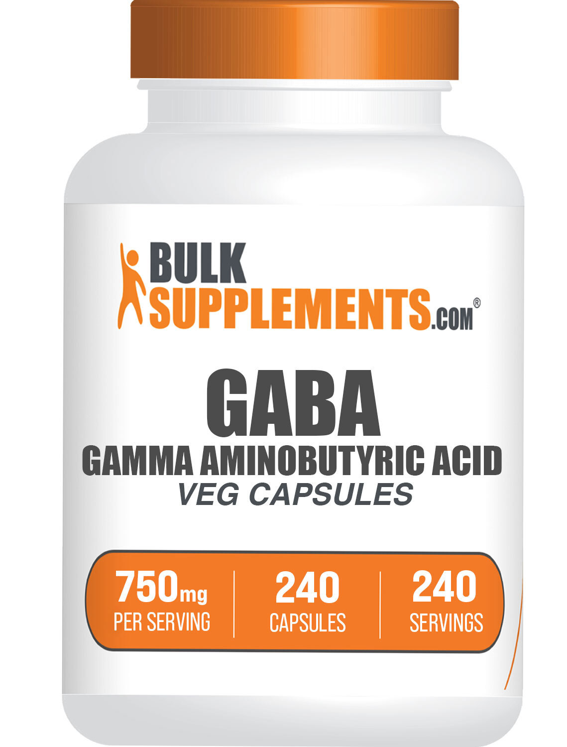 BulkSupplements GABA 240 Capsules – 750mg Per Serving