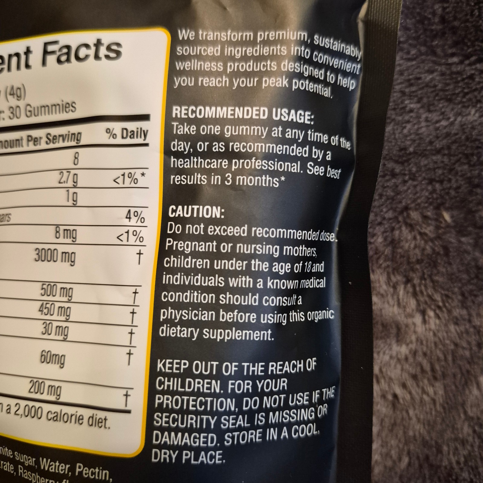 Gummies with Ashwagandha,Trace Minerals & Ginseng , Fulvic Acid 30 (1pk) Non GMO