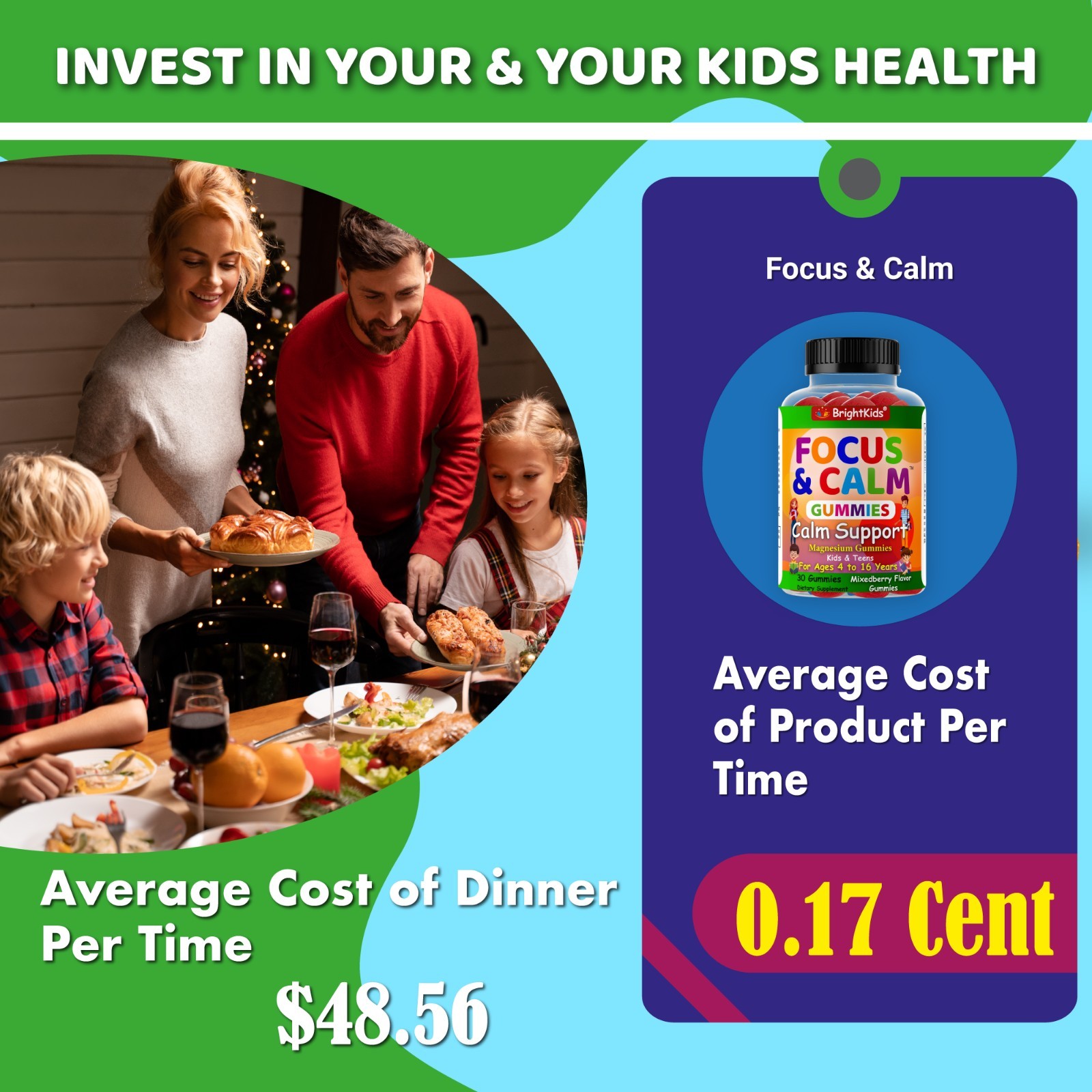 Brain Booster Supplement For Kids & Teens, Support Memory, Kids Vitamin 12/12/25