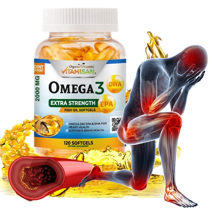 Omega 3 Fish Oil Capsules Triple Strength EPA & DHA, Burp-Less 120 sofgels NEW