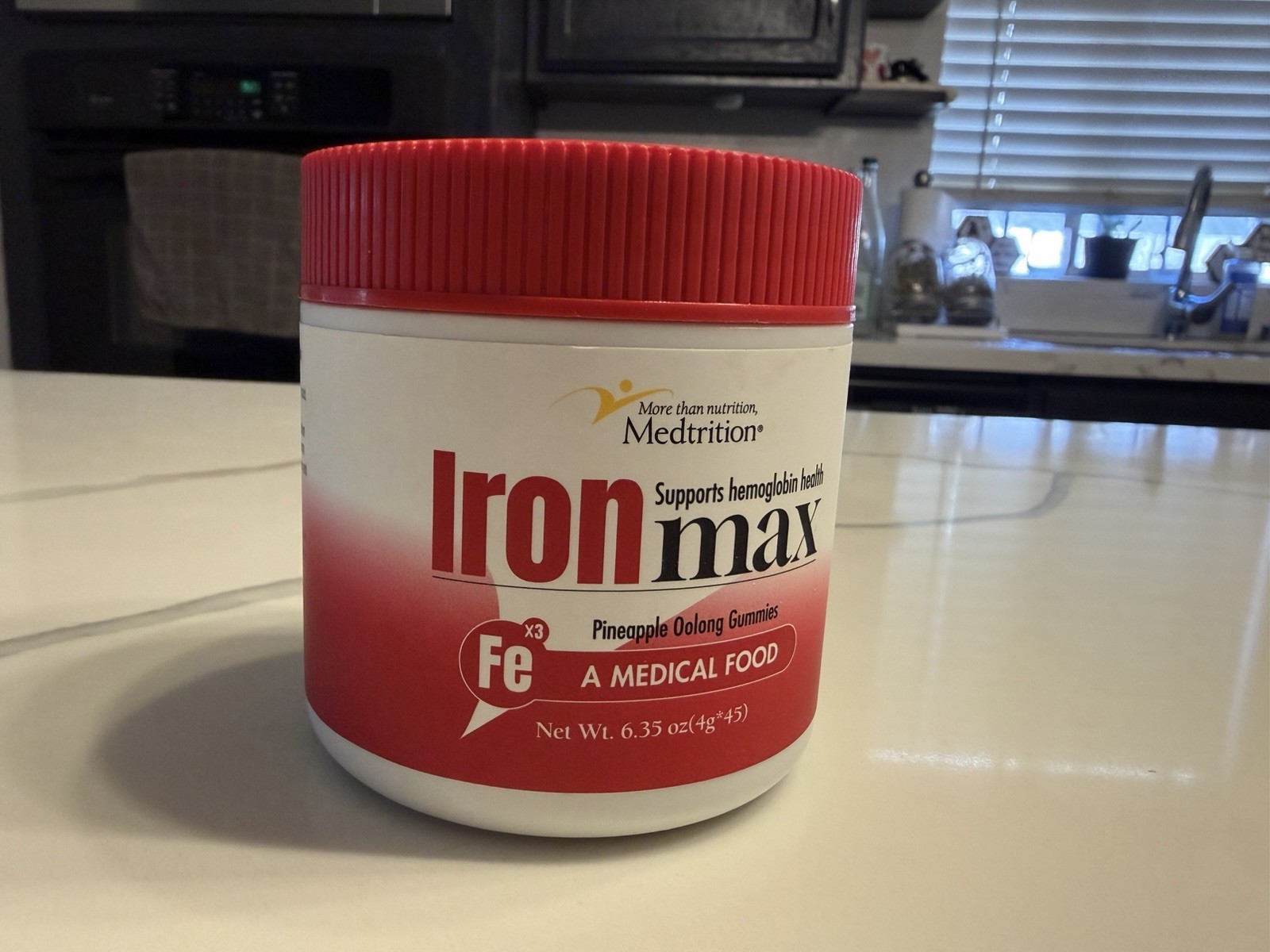 Medtrition IronMax Supports Hemoglobin Pineapple Oolong Gummies 45ct 6.35oz
